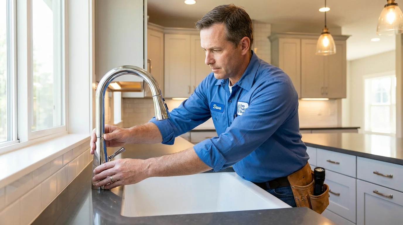 Kitchen faucet installation by Johns Plumbing LLC in Lake Nebagamon