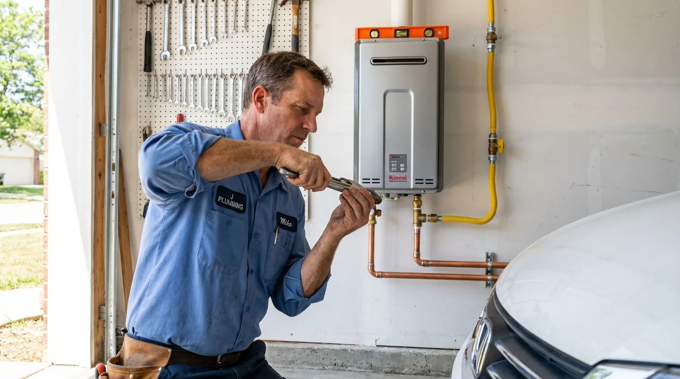 Tankless water heater installation by a Johns Plumbing LLC plumber in Lake Nebagamon